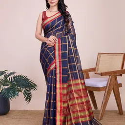 Munir Checked Zari Kota Saree-image-16