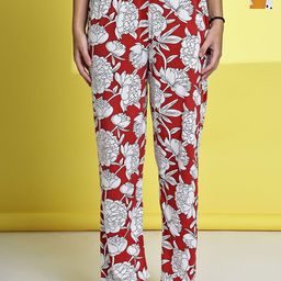 ETC Women Pack Of 2 Printed Cotton Mid-Rise Lounge Pants-picture-14