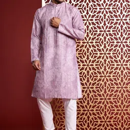 MANQ Men Geometric Flared Sleeves Kurta-image-90