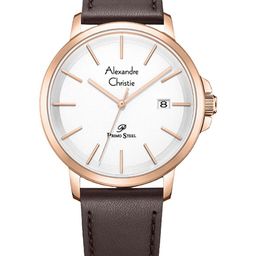 Alexandre Christie Men Dial & Leather Textured Straps Analogue Watch 1032MDLRGSL-27