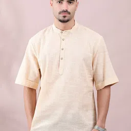 FILORI STUDIO Men Checked Mirror Work Kurta-image-59
