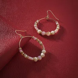 Accessorize Artificial Beaded Circular Drop Earrings-15