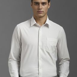 Louis Philippe Men Spread Collar Geometric Printed Slim Fit Formal Shirt-picture-40