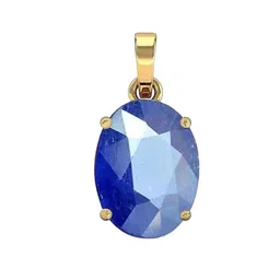 GenZcomplex Unisex Sapphire Gemstones Studded Oval Shaped Pendant-image-25