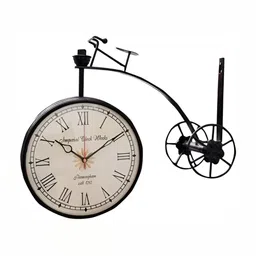 Nutts Black & Beige Riksha Dial Analogue Vintage Wall Clock-picture-17