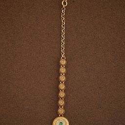 Kushal's Fashion Jewellery Gold-Plated Maang Tikka Head Jewellery-image-95