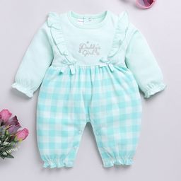 Moms Love Infants Girls Checked Pure Cotton Rompers With Ruffle Detail-picture-55