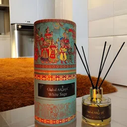 GLOBAL AROMA Blue Printed White Sage Reed Aroma Oil Diffuser & Sticks 120ml-88