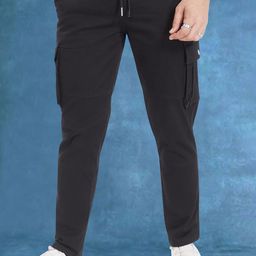 THE BEETEL HOUSE Men Relaxed Straight Leg Regular Fit Cargos Trousers-picture-16