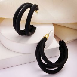 Bohey by KARATCART Contemporary Half Hoop Earrings-image-28