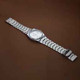 VIRAKTI Men Brass Printed Dial & Stainless Steel Bracelet Style Straps Analogue Watch MEN-25-SILVER-image-42