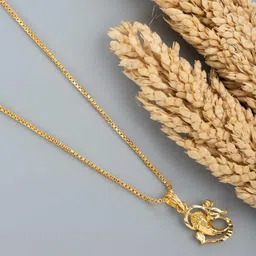 VANISHREE WORLD Gold-Plated Circular Pendants with Chains-8