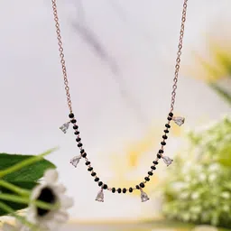 SWASHAA Kunika 18K Gold-Plated Cubic Zirconia Studded Minimal Necklace-22