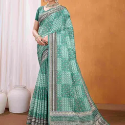 TASRIKA Ethnic Motifs Silk Blend Handloom Bagru Saree-53