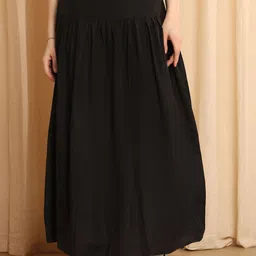 NEUDIS High Waist A-Line Flared Long Maxi Skirt-image-93
