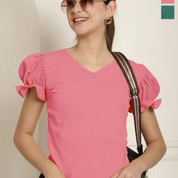 Metronaut Women Pack Of 2 Puff Sleeve Top-picture-33