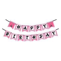 Syga Happy Birthday with Eiffel Tower Banner - Pink-61