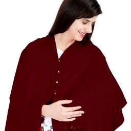Lulamom Solid Multi Purpose Breast Feeding Nursing Shawl - Maroon-25