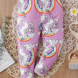 Kookie Kids Full Length Leggings Unicorn Print - Purple-image-52