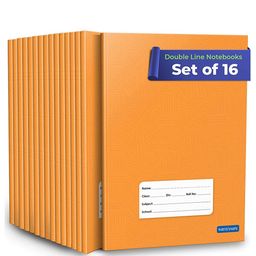 Woodsnipe Double Line Ruled Notebooks Pack of 16 - 176 Pages Each-21