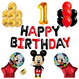 Shopperskart Mickey Mouse Theme First Birthday Balloons Decoration Combo Kit  Multicolor - Pack of 50-7