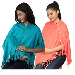 Nene Multi Purpose Nursing Shawl Pack of 2 - Blue Peach-image-93