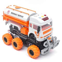 Yamama 6x6 Friction Super Tanker Truck Toy - Blue-10