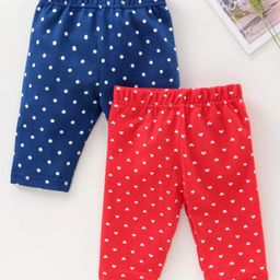 Babyhug Three Fourth Leggings Pack of 2 - Red Navy-image-11