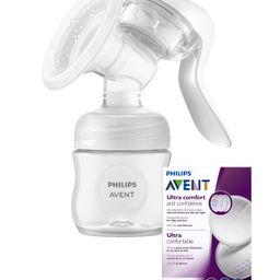 Avent Disposable Breast Pads Daytime- Pack of 24 & Manual Breast Pump - White-14