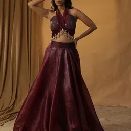 ARPITA SULAKSHANA Embellished Made to Measure Lehenga & Blouse With Dupatta image 5
