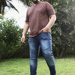 Instafab Plus Men Plus Size Mildly Distressed Stretchable Regular Fit Denim Jeans image 3