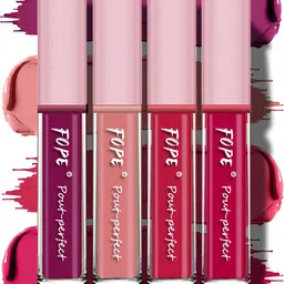 FOPE Pout Perfect Set Of 4 Long Lasting Matte Liquid Lipstick - 4ml Each- 01 02 09 11-83