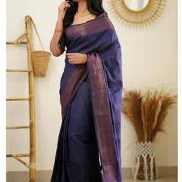 VILLE FASHION Woven Design Zari Kanjeevaram Saree-picture-17