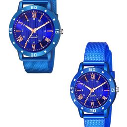 Gopal Shopcart Unisex Set Of 2 Analogue Watch 1016 BLU D Aeviyo Couple S_F-image-127