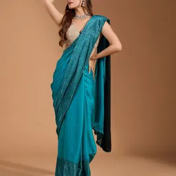 all about you Embellished Sequinned Pure Chiffon Saree-image-21