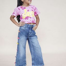 KiddoPanti Girls Dyed T-shirt with Trousers-image-48