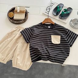 StyleCast x Revolte Kids Striped Pure Cotton T-shirt With Shorts-image-34