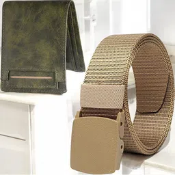 Provogue Men Pack Of 2 Luxury Nylon Combo Wallet and Belt Accessory Gift Set-35