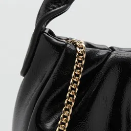 MANGO Quilted Handheld Bag with Non-Detachable Chain Sling Strap image 5
