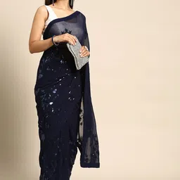 Moda Rapido Embellished Sequinned Pure Georgette Saree-picture-14