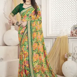 Dori Zari Floral Printed Pure Georgette Saree-picture-4