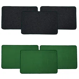 Kuber Industries Green & Grey 6 Pieces Microfiber Anti-Skid Doormats-image-76