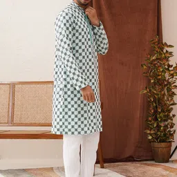 Jompers Men Embroidered Regular Thread Work Kurta with Pyjamas-8