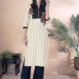 Anouk Women Printed Regular Patchwork Kurta with Trousers-15