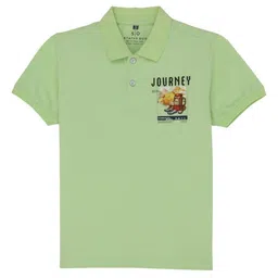 Status Quo Boys Printed Polo Collar Applique T-shirt-image-102