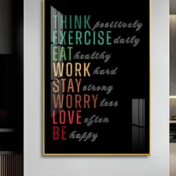 THE NEXT DECOR Black & Red Work-Life Balance Glass Finish Vertical Wall Art-image-97