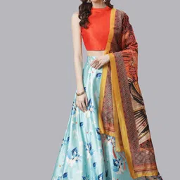 Kaizen TEXO FAB Digital Printed Semi-Stitched Lehenga & Unstitched Blouse With Dupatta-picture-4
