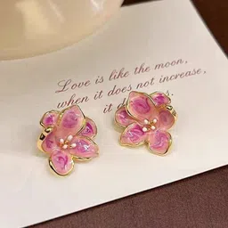 VAGHBHATT Gold Plated Enamelled Floral Studs-62