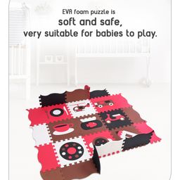 Babyhug Pop Out Floor Puzzle Playmat with Fence (Colour May vary) image 2