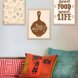 Kotart Brown & Beige 3 Pieces Wooden Restaurant Wall Arts-picture-13